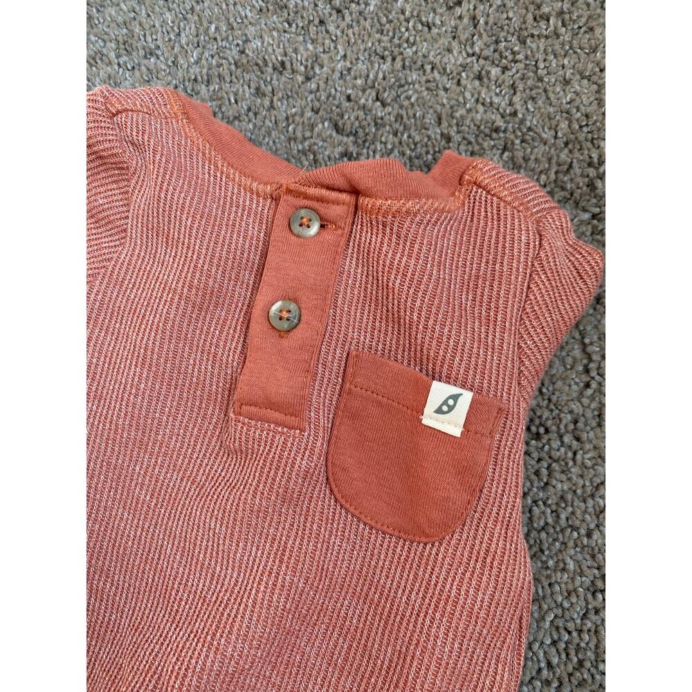 Easy-Peasy Burnt Orange 0-3m Boy Ribbed One Piece - Picture 3 of 3